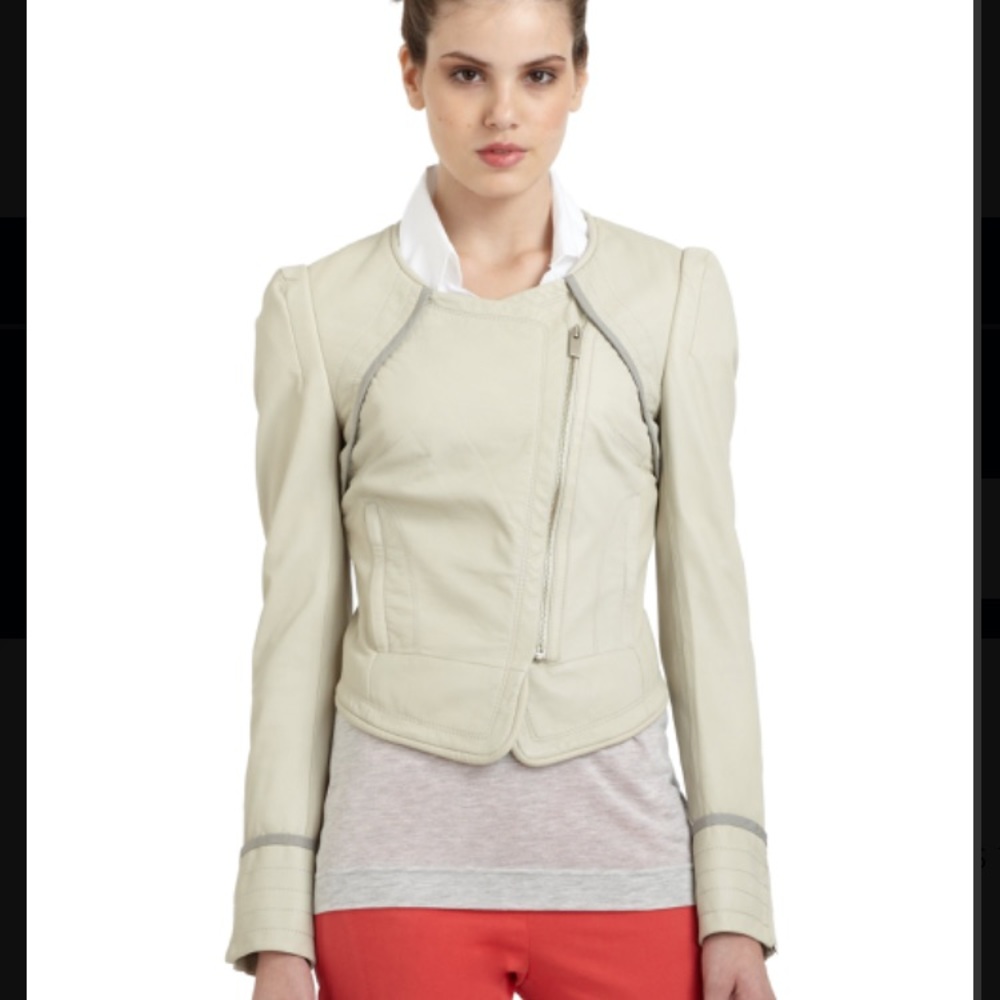 Hanii Y cream leather jacket